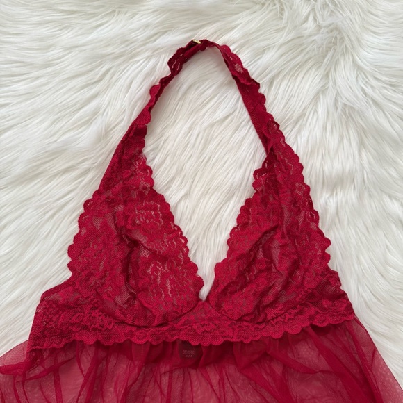 Victoria's Secret Red Lace Babydoll Lingerie Medium - Picture 2 of 6